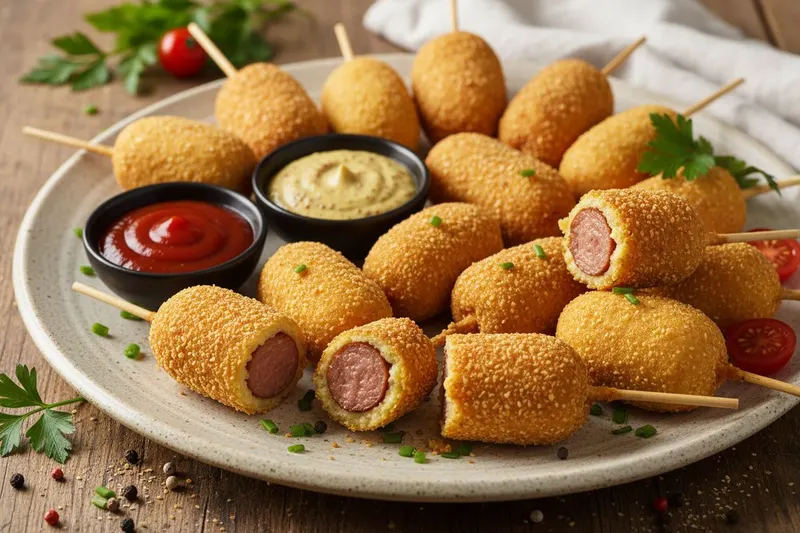 Corn dogs eli kuorrutetut nakit