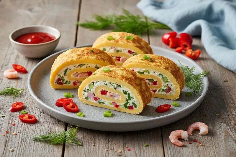 Chilikatkarapu-munakasrulla
