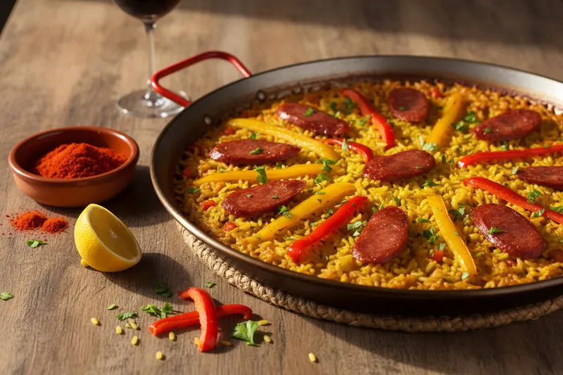 Espanjalainen chorizo-paella