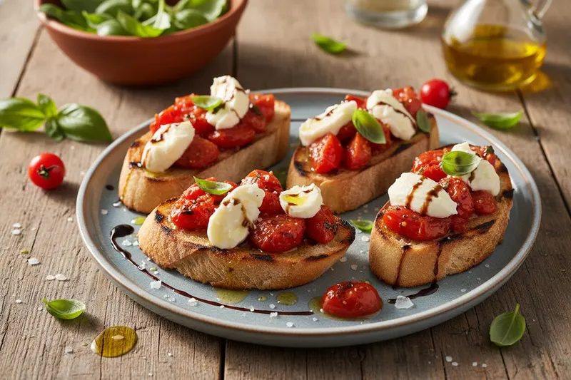 Bruschetta-leivät grillitomaateilla