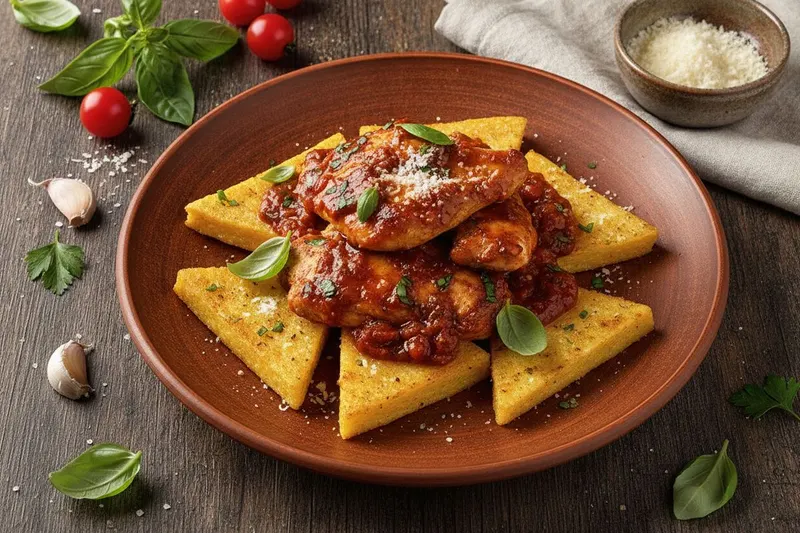 Italialainen kana, polenta ja balsamicokastike