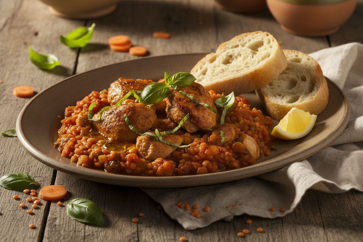 Italialaishenkinen broileri-linssikeitto
