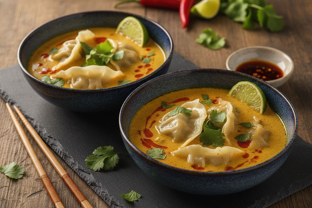 Kookos-currydumplings