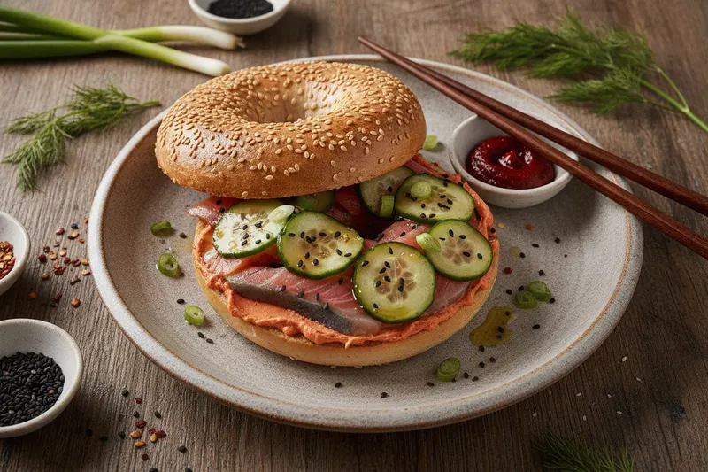 Korealainen savukirjolohibagel