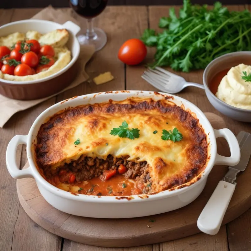 Kreikkalainen Vegaaninen Moussaka Punaisilla Linsseillä