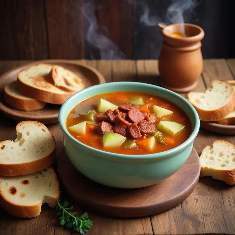 Portugalilainen kaalikeitto chorizolla
