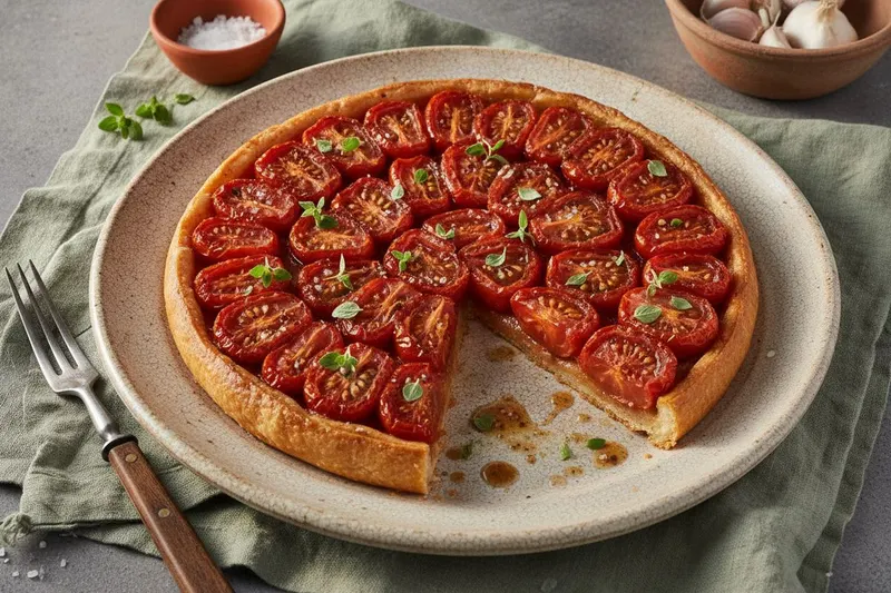 Provencelaisinen tomaatti tarte tatin