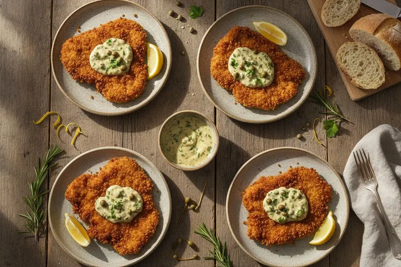 Rapea kanaschnitzel kapriskastikkeella