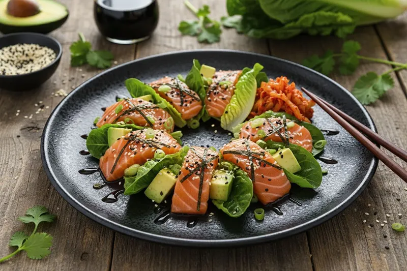 Sashimi-salaatti kimchillä