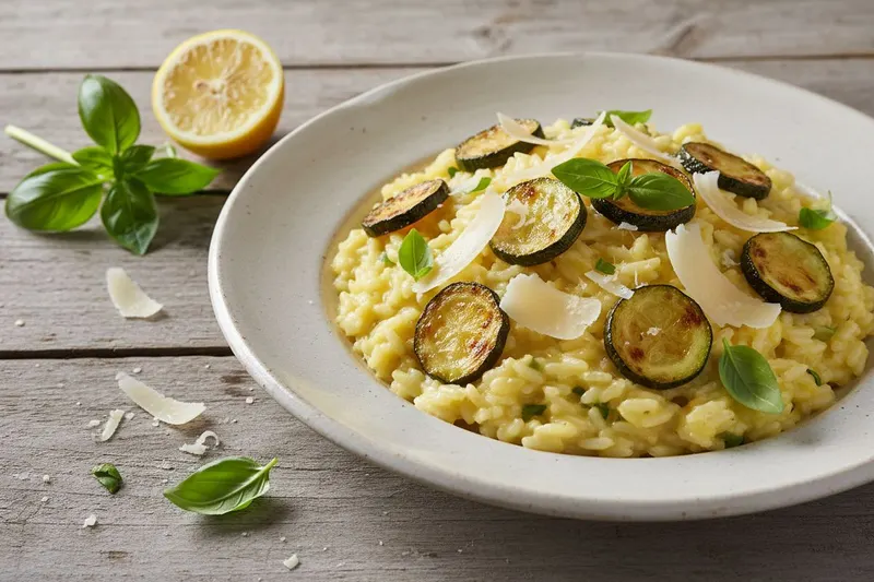 Sitruunainen Limonello-risotto kesäkurpitsalla