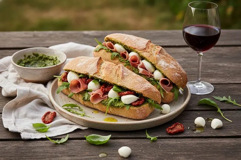 Täytetty ciabatta piknikille