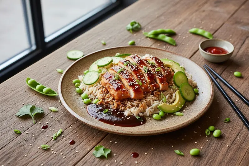 Teriyaki-kanabowl japanilaisittain