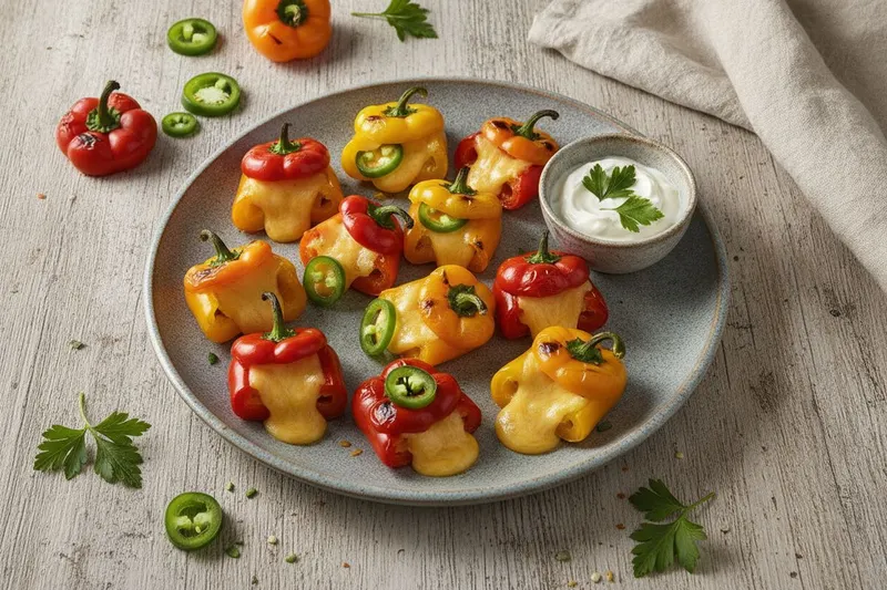 Tuliset täytetyt minipaprikat