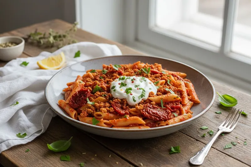 Turkkilainen pasta soijarouheella