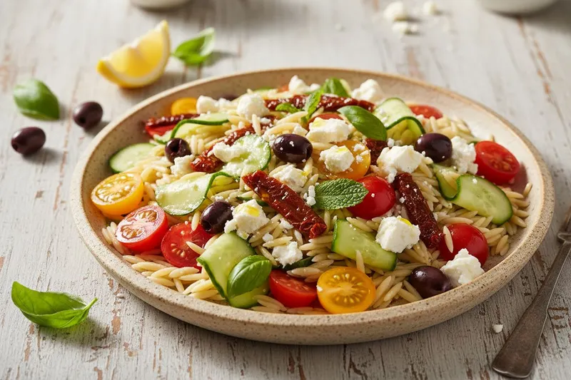 Välimeren orzo-pastasalaatti 